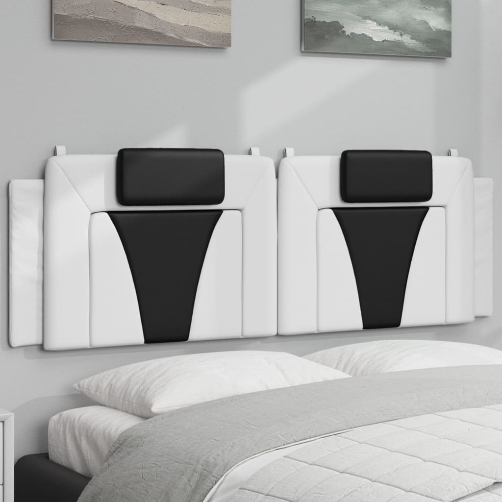 vidaXL Kopfteil-Kissen "Viana" Weiß und Schwarz 160 cm Kunstleder