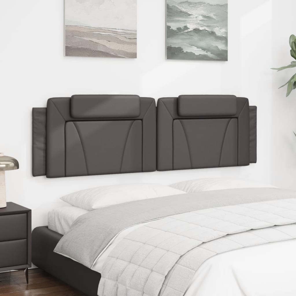 vidaXL Kopfteil-Kissen "Viana" Grau 180 cm Kunstleder