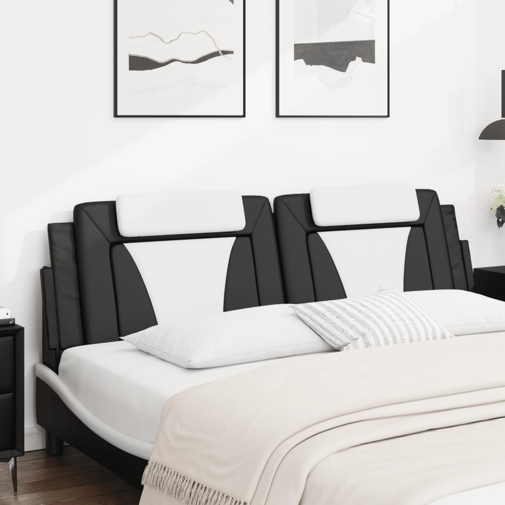 vidaXL Kopfteil-Kissen "Viana" Schwarz und Weiß 180 cm Kunstleder