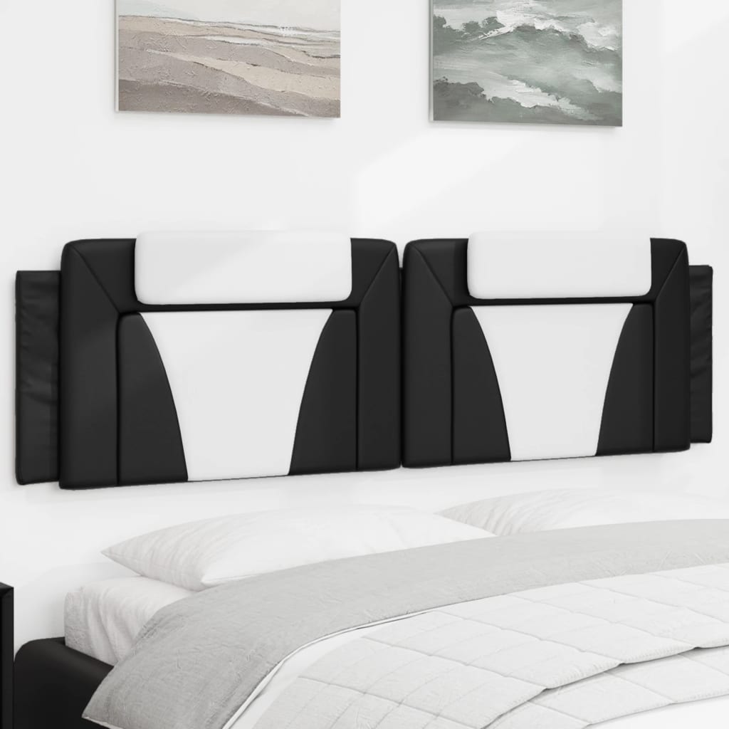 vidaXL Kopfteil-Kissen "Viana" Schwarz und Weiß 180 cm Kunstleder