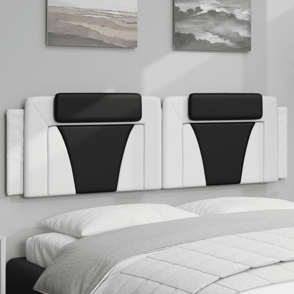 vidaXL Kopfteil-Kissen "Viana" Weiß und Schwarz 180 cm Kunstleder
