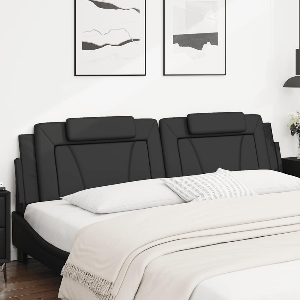 vidaXL Kopfteil-Kissen "Viana" Schwarz 200 cm Kunstleder