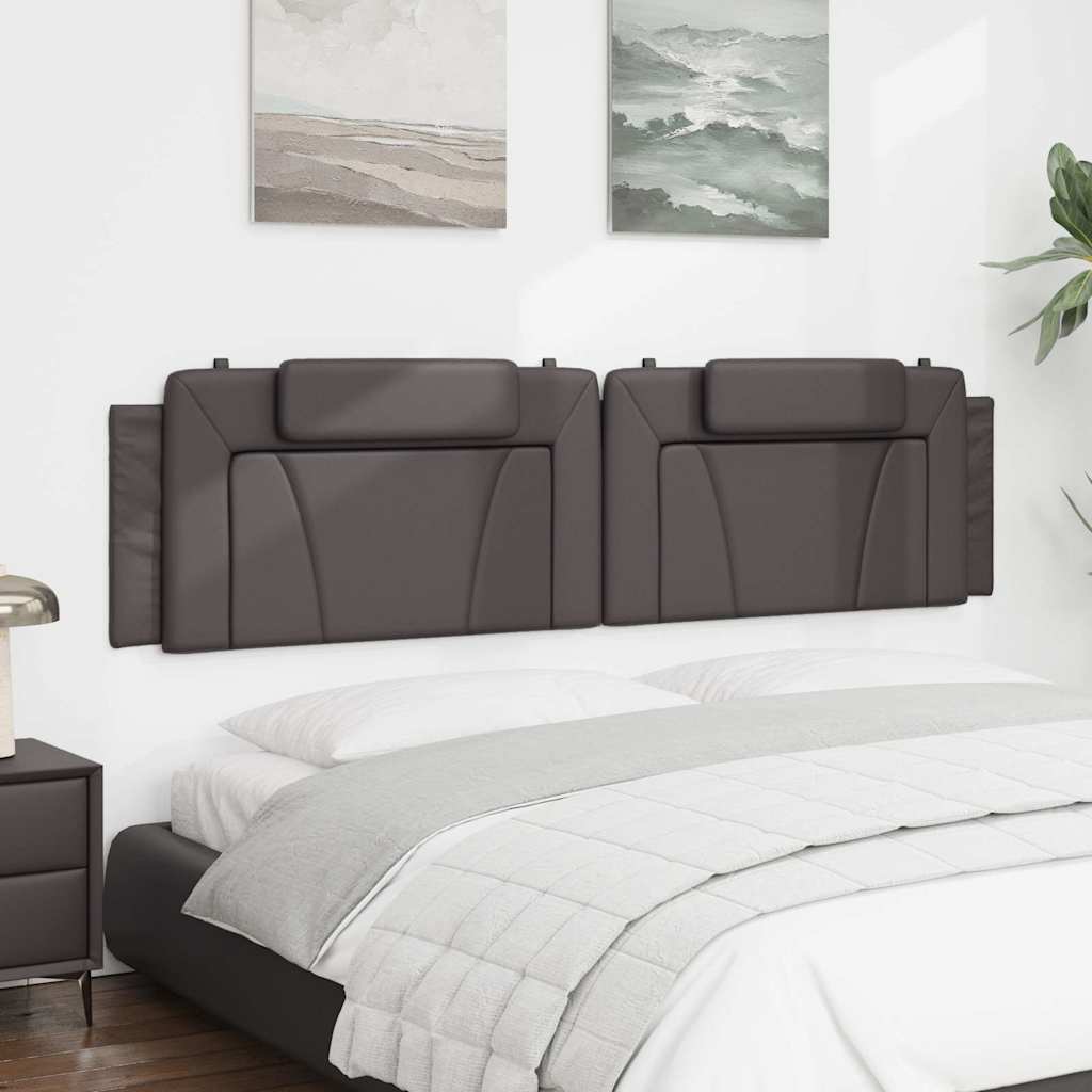 vidaXL Kopfteil-Kissen "Viana" Grau 200 cm Kunstleder