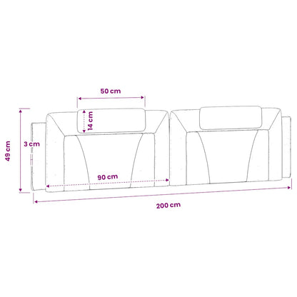 vidaXL Kopfteil-Kissen "Viana" Grau 200 cm Kunstleder