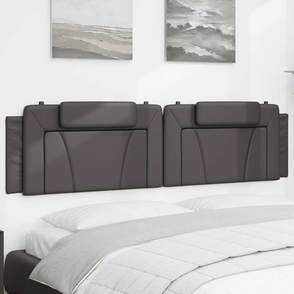 vidaXL Kopfteil-Kissen "Viana" Grau 200 cm Kunstleder