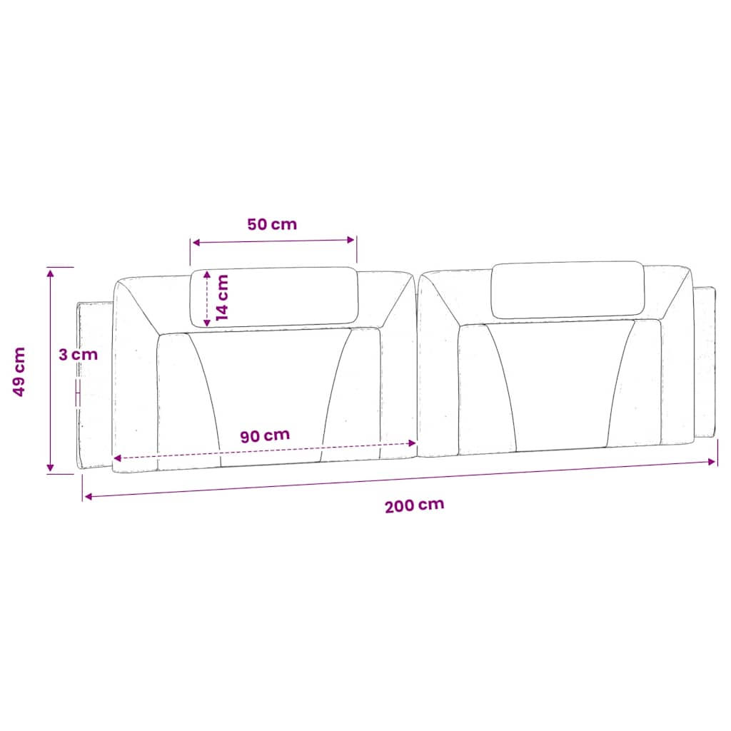 vidaXL Kopfteil-Kissen "Viana" Cappuccino-Braun 200 cm Kunstleder