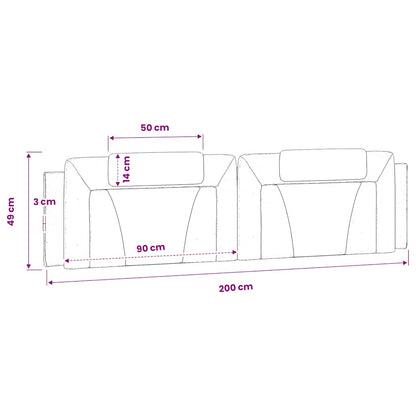 vidaXL Kopfteil-Kissen "Viana" Cappuccino-Braun 200 cm Kunstleder