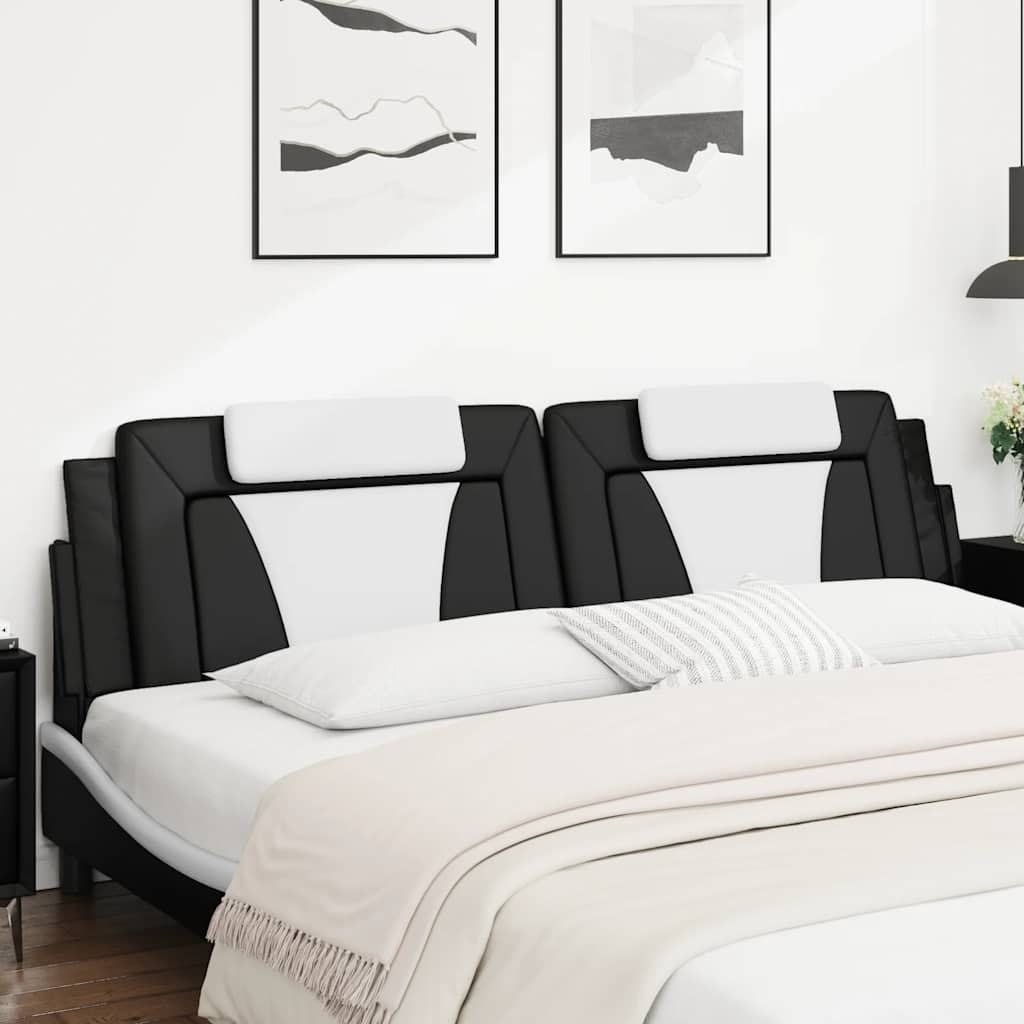 vidaXL Kopfteil-Kissen "Viana" Schwarz und Weiß 200 cm Kunstleder