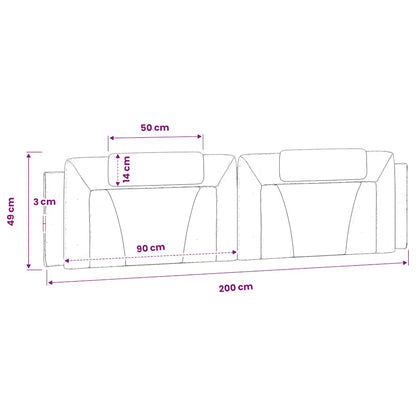 vidaXL Kopfteil-Kissen "Viana" Schwarz und Weiß 200 cm Kunstleder