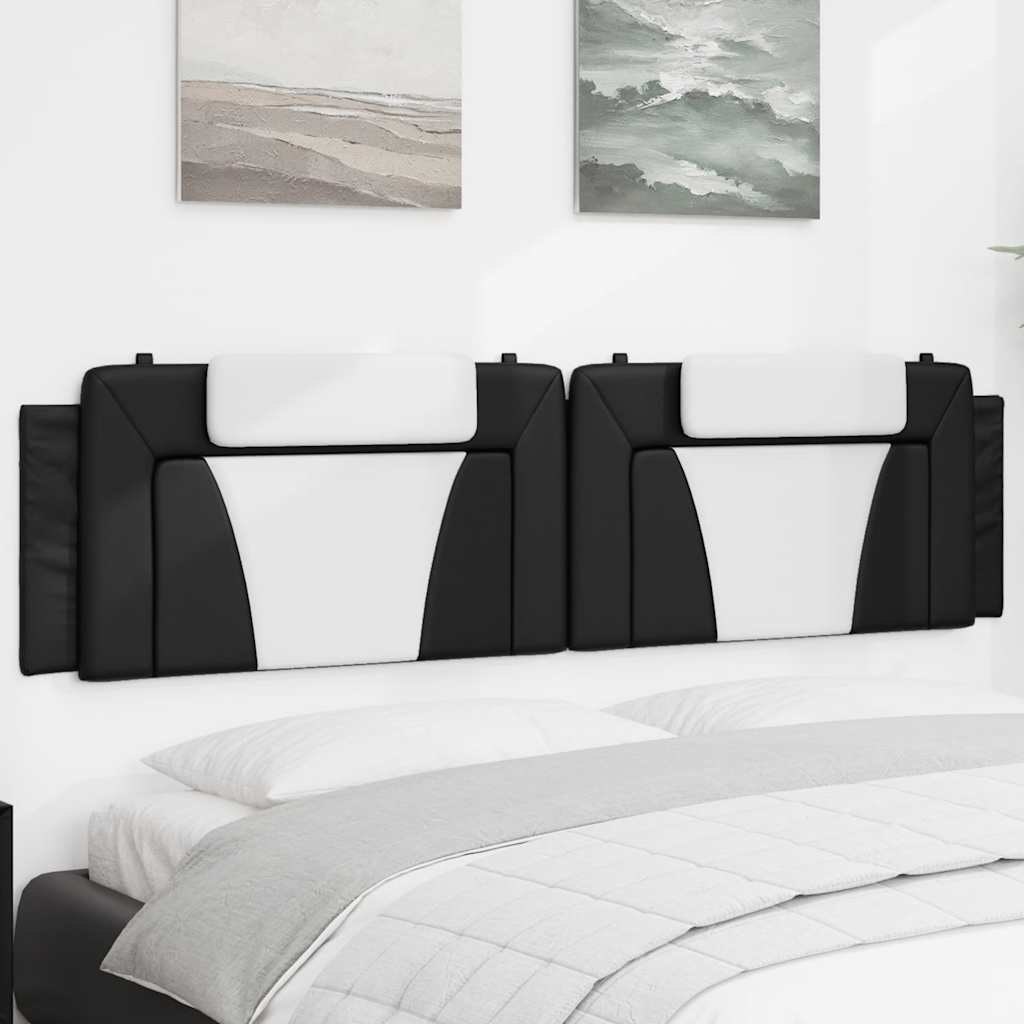 vidaXL Kopfteil-Kissen "Viana" Schwarz und Weiß 200 cm Kunstleder
