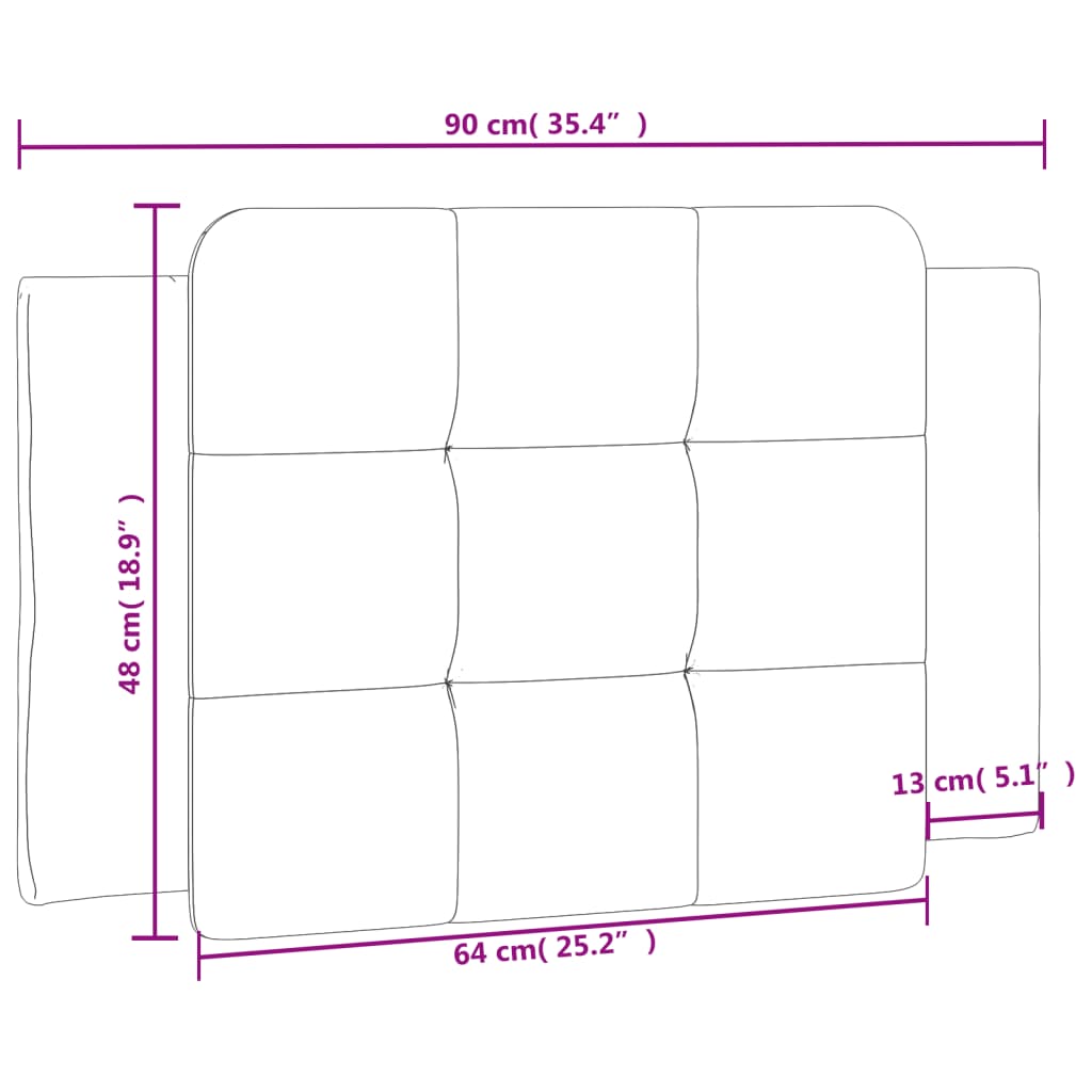 vidaXL Kopfteil-Kissen "Zadar" Weiß und Schwarz 90 cm Kunstleder