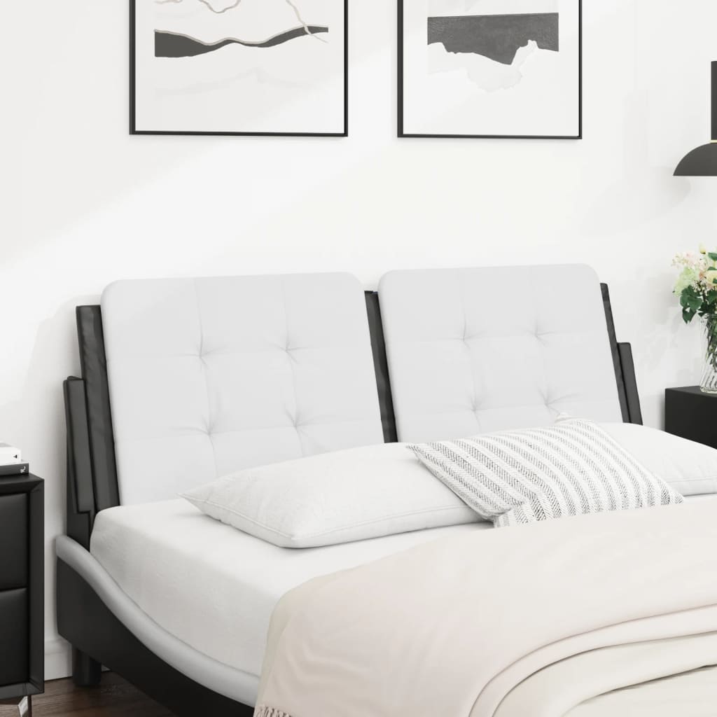 vidaXL Kopfteil-Kissen "Zadar" Weiß und Schwarz 120 cm Kunstleder