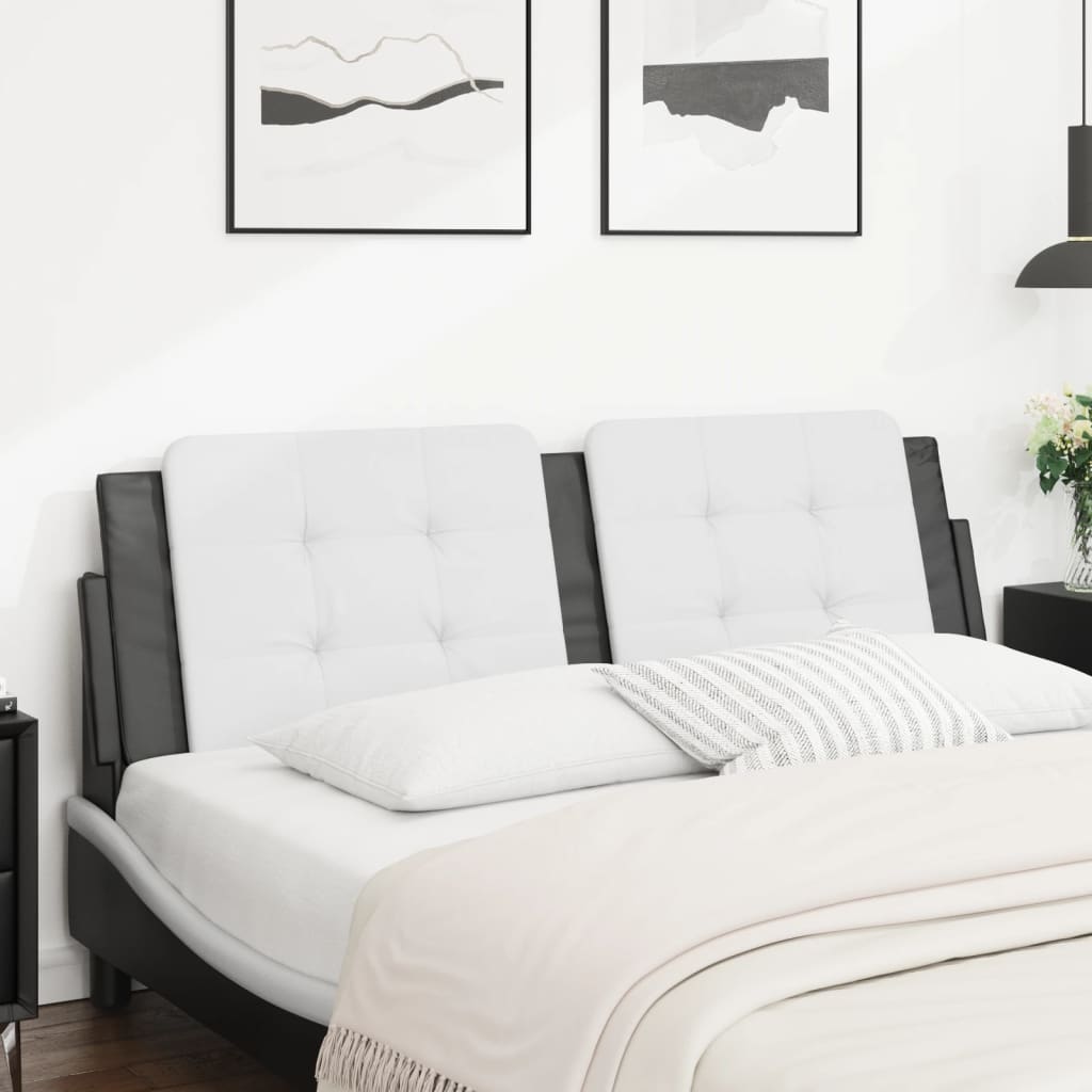 vidaXL Kopfteil-Kissen "Zadar" Weiß und Schwarz 160 cm Kunstleder
