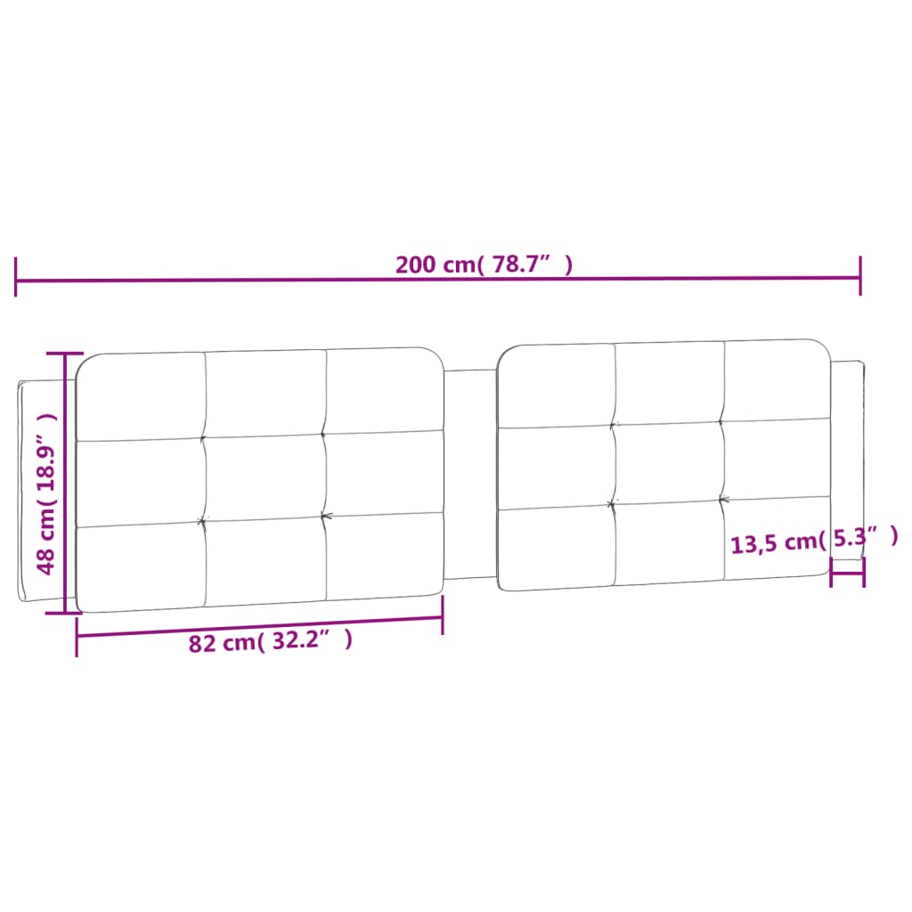 vidaXL Kopfteil-Kissen "Zadar" Weiß 200 cm Kunstleder