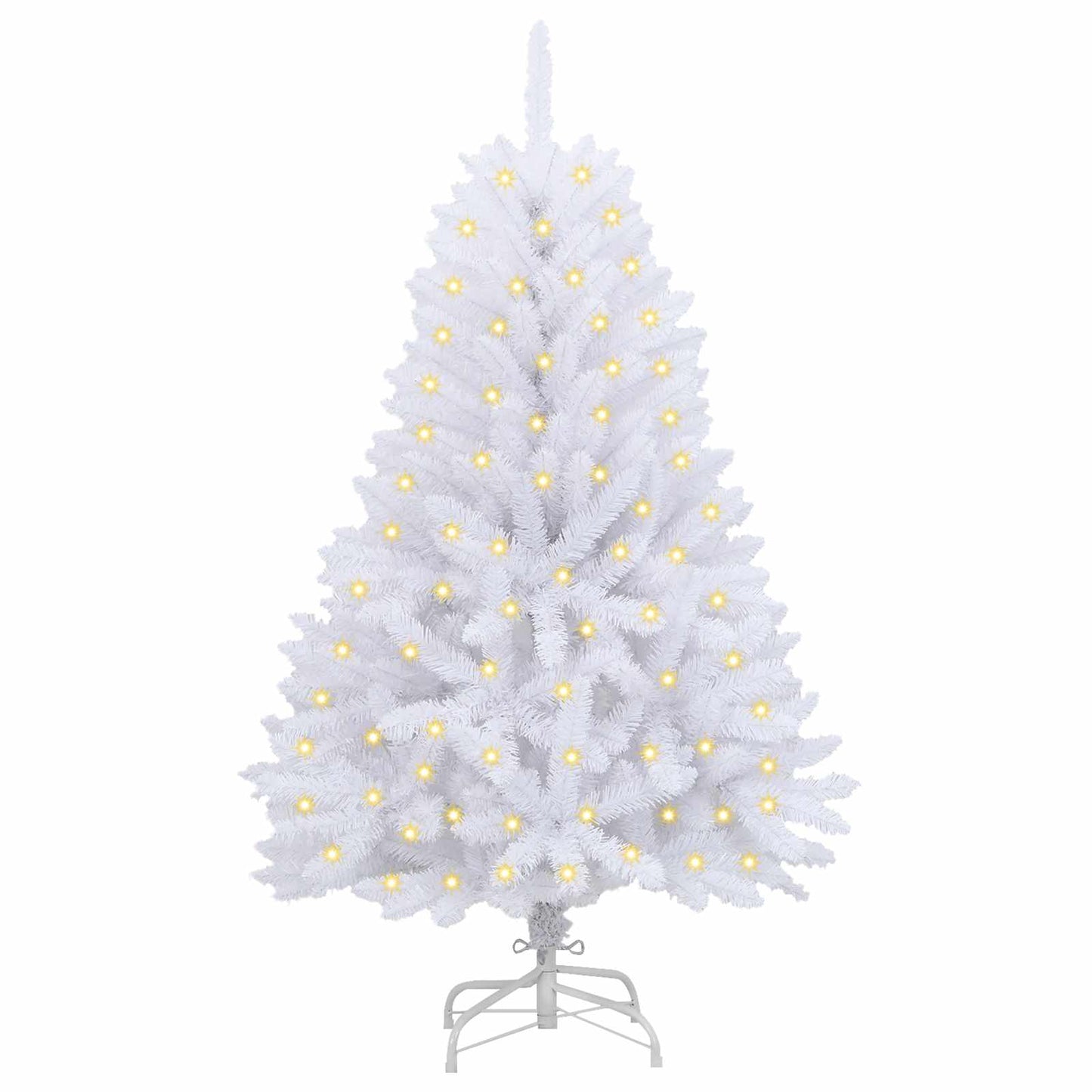 Künstlicher Weihnachtsbaum Weiß 120 cm PVC und Metall