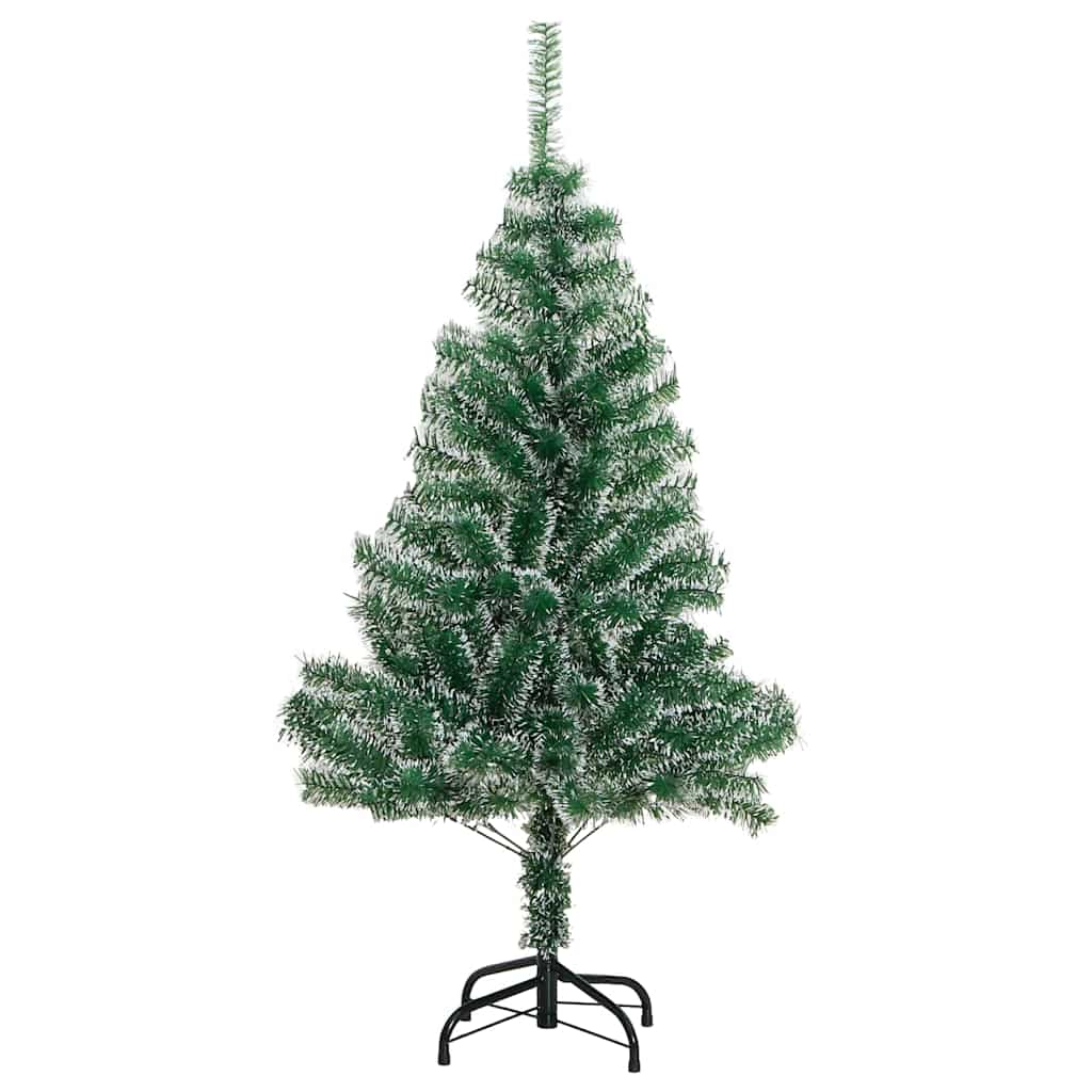 vidaXL Sapin de Noël artificiel avec neige et boules, 150 LED, 120 cm