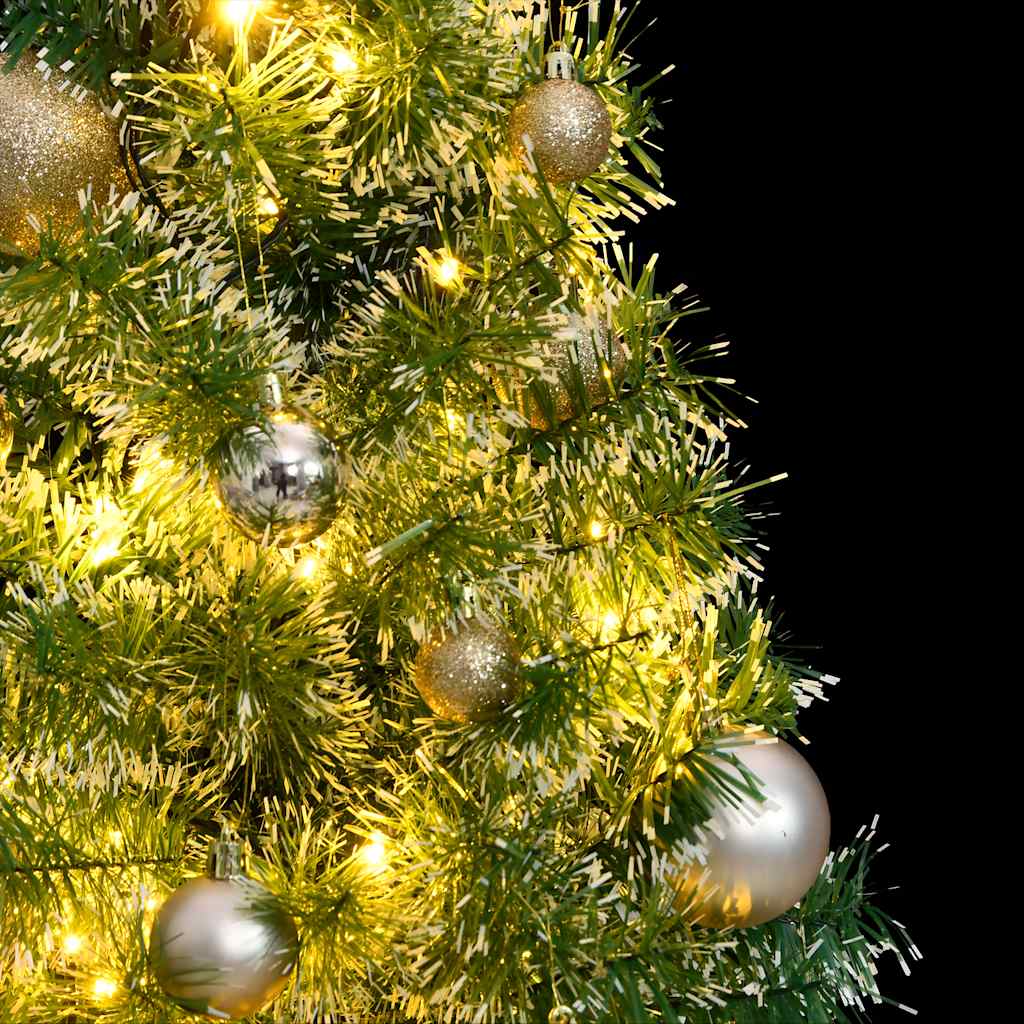 vidaXL Sapin de Noël artificiel avec neige et boules, 150 LED, 120 cm