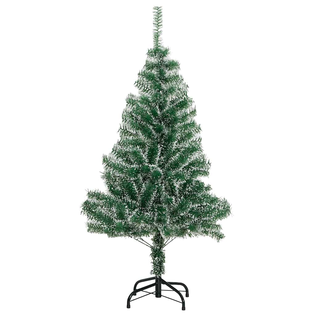 vidaXL Sapin de Noël artificiel avec neige et boules, 150 LED, 120 cm