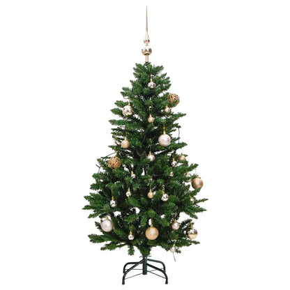 vidaXL Künstlicher Weihnachtsbaum Klappbar 150 LEDs & Kugeln 120 cm