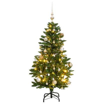 vidaXL Künstlicher Weihnachtsbaum Klappbar 150 LEDs & Kugeln 150 cm