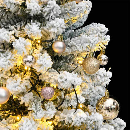 vidaXL Künstlicher Weihnachtsbaum Klappbar 150 LEDs & Kugeln 120 cm