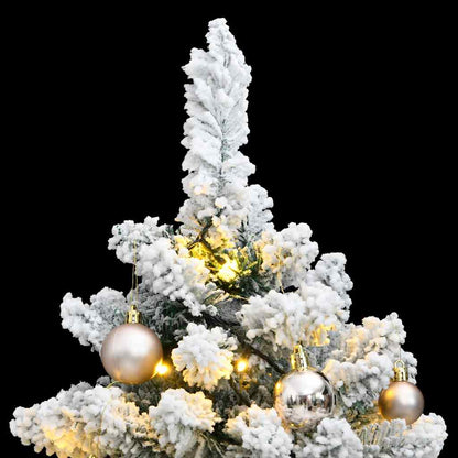 vidaXL Künstlicher Weihnachtsbaum Klappbar 150 LEDs & Kugeln 150 cm