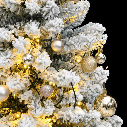 vidaXL Künstlicher Weihnachtsbaum Klappbar 150 LEDs & Kugeln 150 cm