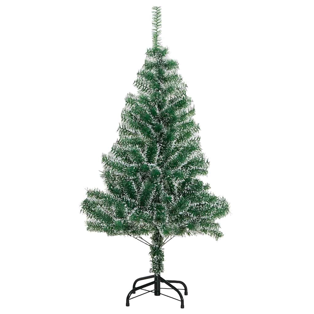 vidaXL Sapin de Noël artificiel avec neige et boules, 150 LED, 120 cm