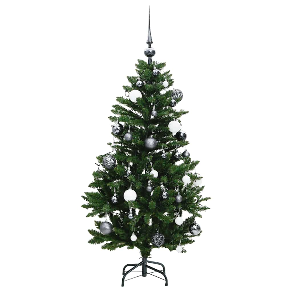 vidaXL Sapin de Noël artificiel pliable 150 LED et boules 120 cm