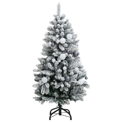 vidaXL Künstlicher Weihnachtsbaum Klappbar 150 LEDs & Kugeln 120 cm