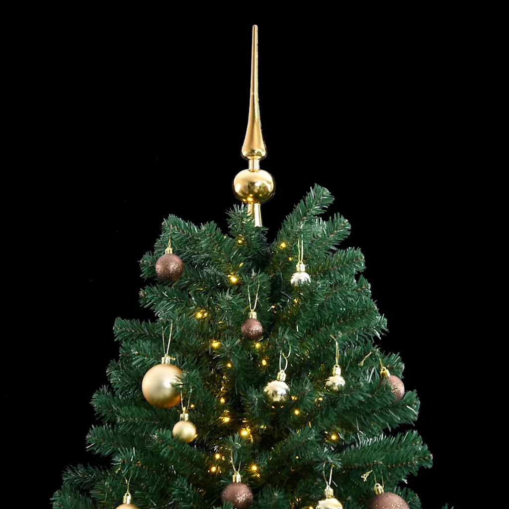 vidaXL Künstlicher Weihnachtsbaum Klappbar 300 LEDs & Kugeln 210 cm