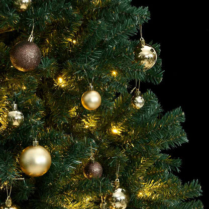vidaXL Künstlicher Weihnachtsbaum Klappbar 300 LEDs & Kugeln 210 cm