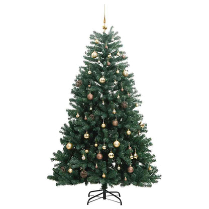 vidaXL Künstlicher Weihnachtsbaum Klappbar 300 LEDs & Kugeln 210 cm