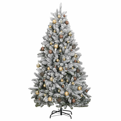 vidaXL Künstlicher Weihnachtsbaum Klappbar 300 LEDs & Kugeln 210 cm
