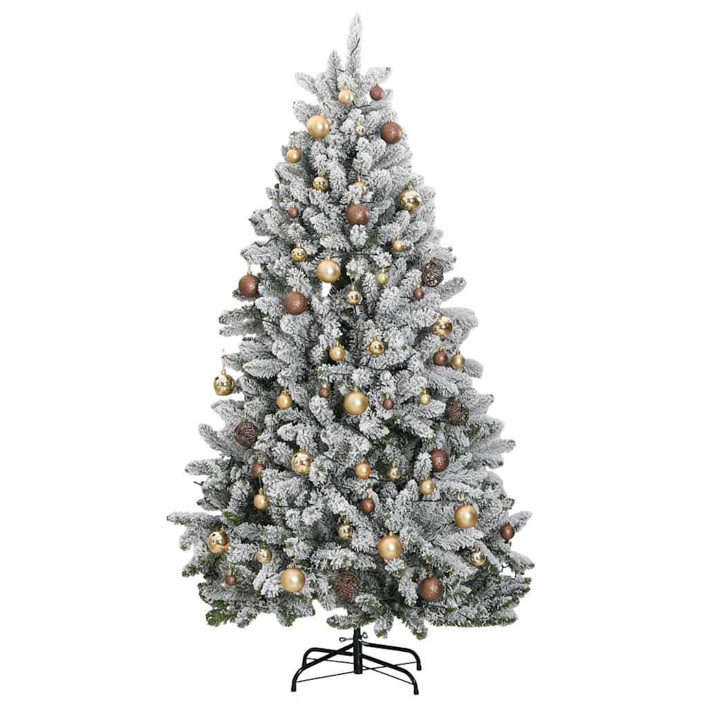 vidaXL Künstlicher Weihnachtsbaum Klappbar 300 LEDs & Kugeln 240 cm