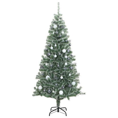 vidaXL Künstlicher Weihnachtsbaum 300 LEDs & Kugeln Beschneit 210 cm