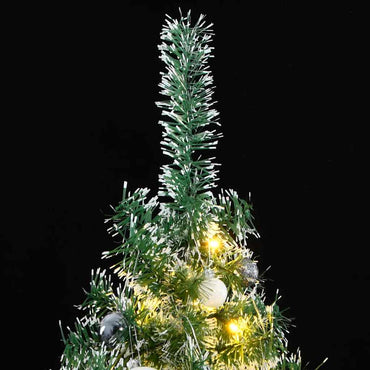 vidaXL Künstlicher Weihnachtsbaum 300 LEDs & Kugeln Beschneit 240 cm