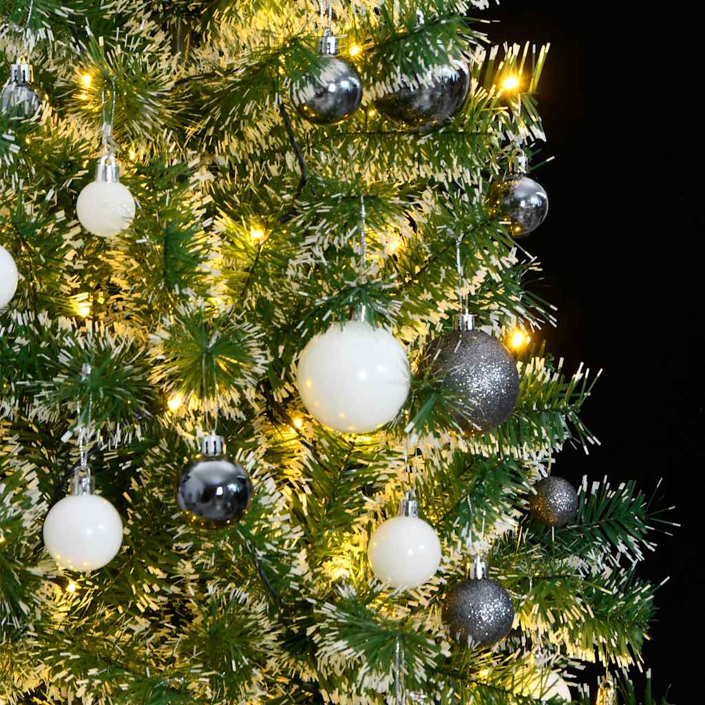 vidaXL Künstlicher Weihnachtsbaum 300 LEDs & Kugeln Beschneit 240 cm