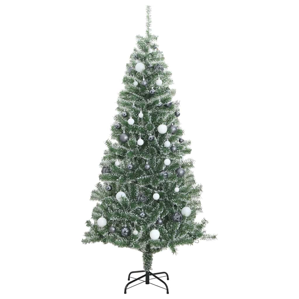 vidaXL Künstlicher Weihnachtsbaum 300 LEDs & Kugeln Beschneit 240 cm
