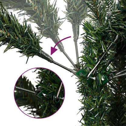 vidaXL Künstlicher Weihnachtsbaum Klappbar 300 LEDs & Kugeln 180 cm
