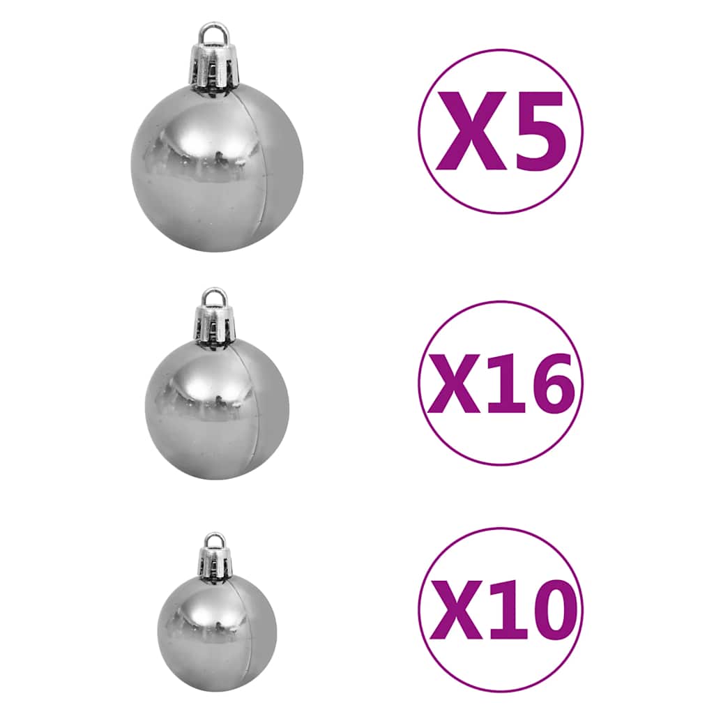 vidaXL Sapin de Noël artificiel pliable 300 LED et boules 270 cm