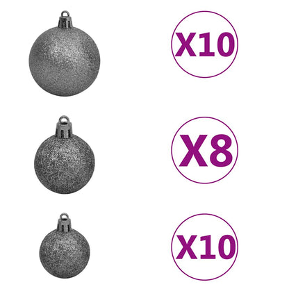 vidaXL Künstlicher Weihnachtsbaum Klappbar mit Kugeln 300 LEDs 300 cm