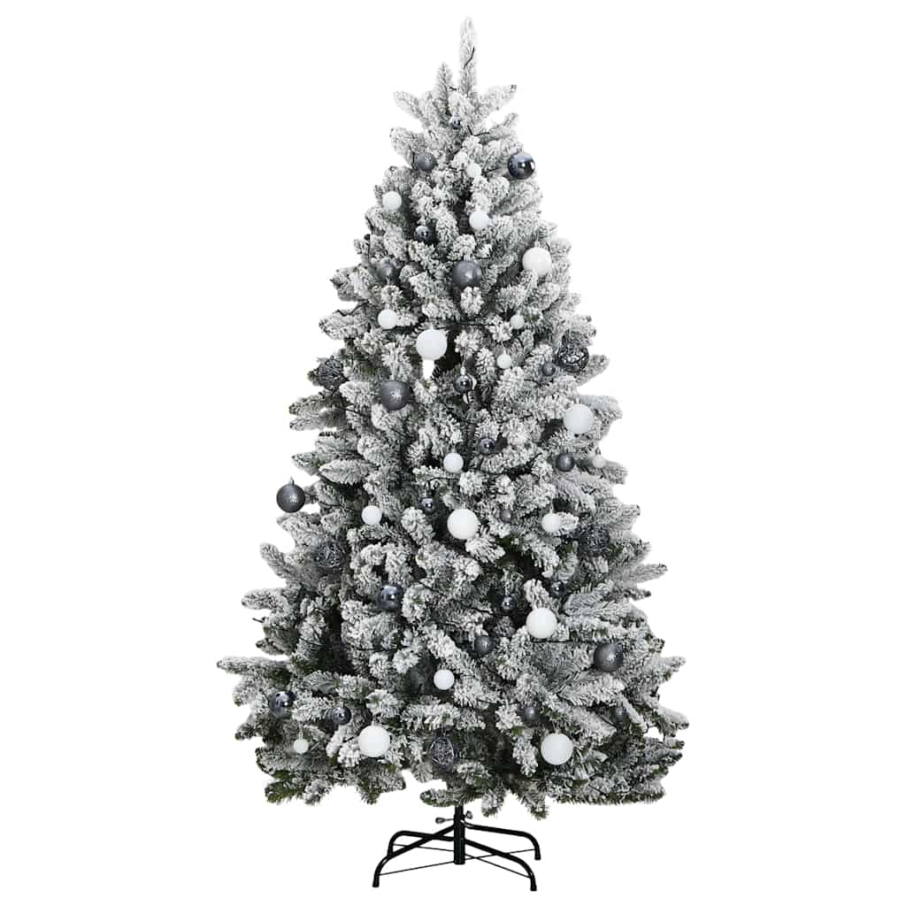 vidaXL Künstlicher Weihnachtsbaum Klappbar 300 LEDs & Kugeln 180 cm