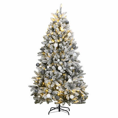vidaXL Sapin de Noël Artificiel Pliable avec Boules 300 LED 300 cm