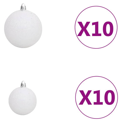 vidaXL Sapin de Noël Artificiel Pliable avec Boules 300 LED 300 cm