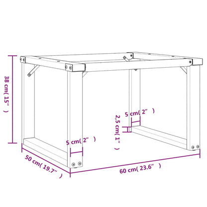 vidaXL Couchtischbeine O-Gestell 60x50x38 cm Stahl