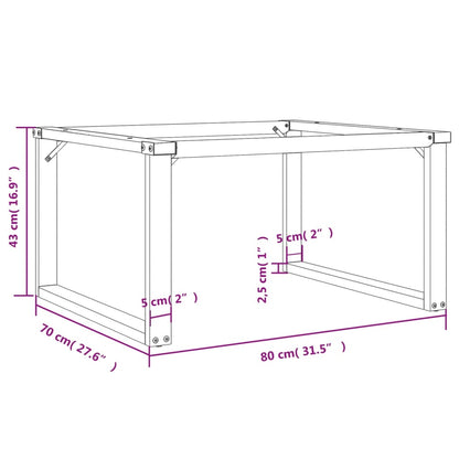vidaXL Couchtischbeine O-Gestell 80x70x43 cm Stahl
