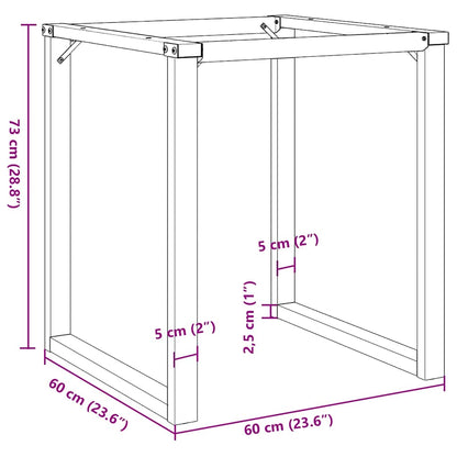 vidaXL Esstisch-Gestell in O-Form 60x60x73 cm Stahl
