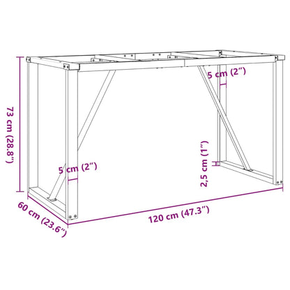 vidaXL Esstisch-Gestell in O-Form 120x60x73 cm Stahl