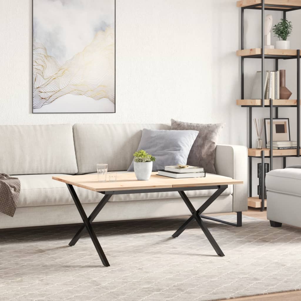 vidaXL Couchtisch-Gestell in X-Form 80x70x43 cm Stahl
